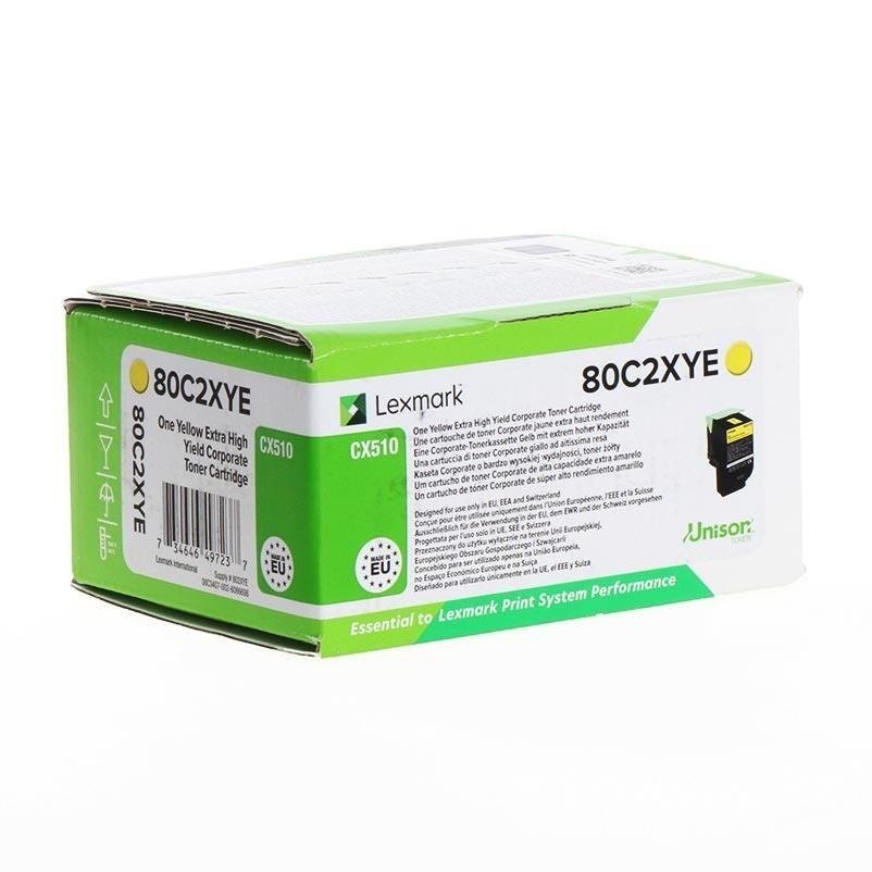 Lexmark 80C2XYE tonerpatron 1 stk Original Gul #1