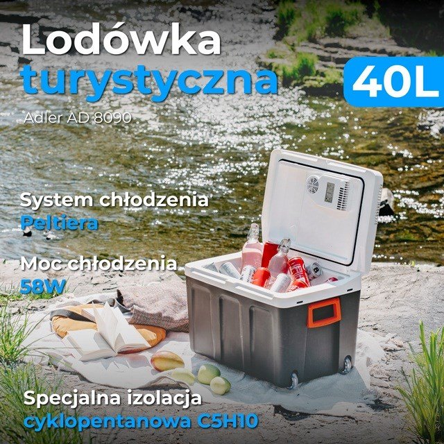 Adler AD 8090	Rejsekleskab 40 l Sort, Hvid #24