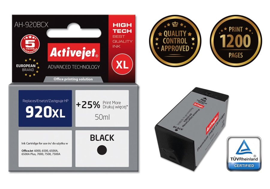Activejet AH-920BCX Blk (erstatning HP 920XL CD975AE; Premium; 50 ml; sort) #2