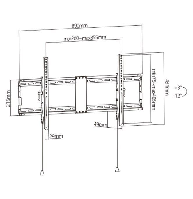 Gembird WM-90T-01 tv-beslag 2,29 m (90