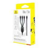 Baseus Flash Series Type C til C+C+C hurtigopladningskabel 480 Mbps Sort #6