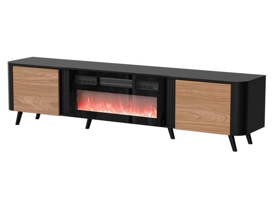 Cama Volare RTV-skab 200 x 39 x 49 cm sort/valnd + pejs #1