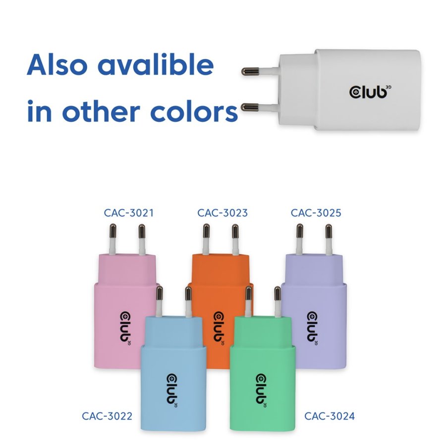 CLUB3D CAC-3020 oplader til mobil enhed Smartphone, Universel Hvid Vekselstr�m Hurtig opladning Indend�rs #7