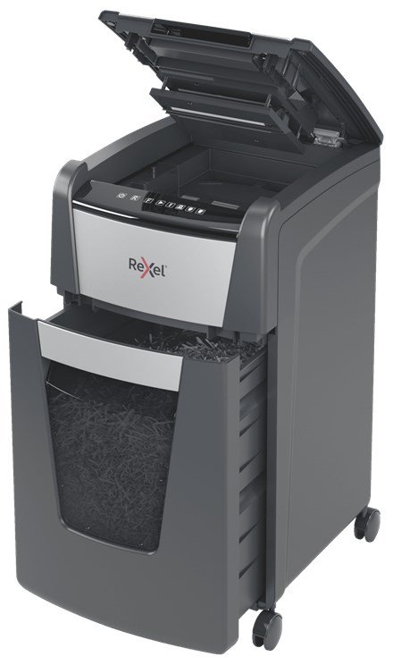 Rexel Optimum AutoFeed+ 225X papirmakulator Krydsmakulering 55 dB 23 cm Sort, Gr #4