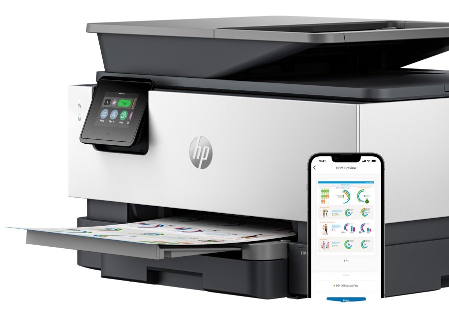 HP OfficeJet Pro 9120b Trdlst All-in-One Farve Printer, Tosidet print; Kopimaskine, scanner #14