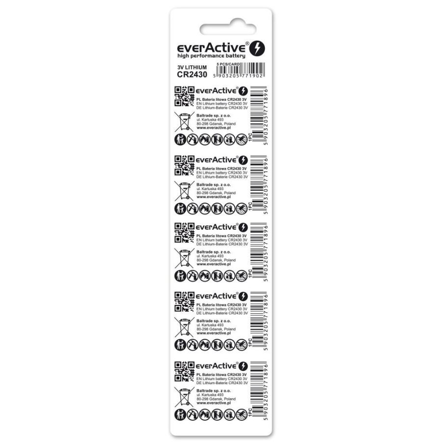 Mini everActive CR2430 lithiumbatteri i blister med 5 stk. #3