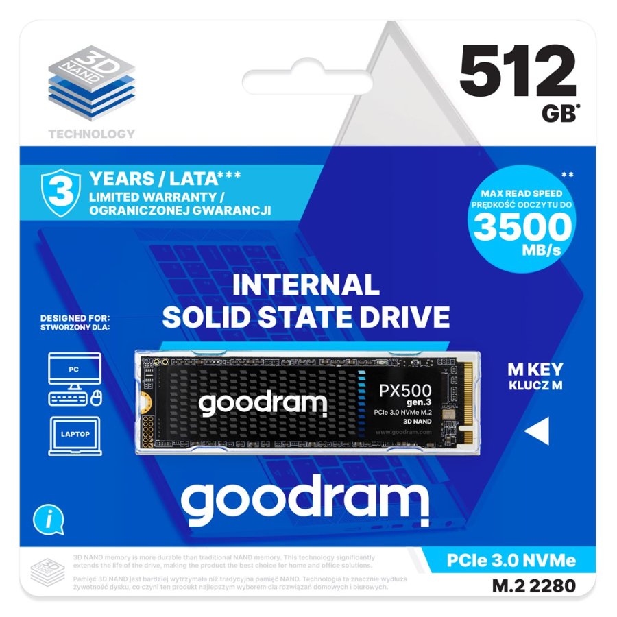 Goodram PX500 GEN.3 SSDPR-PX500-512-80-G3 intern solid state drev 512 GB M.2 PCI Express 3.0 NVMe 3D NAND #2