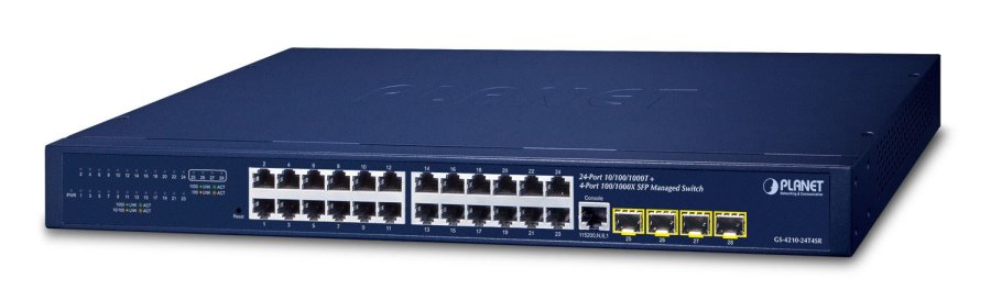 PLANET IPv4/IPv6, 24-Port Administreret L2/L4 Gigabit Ethernet (10/100/1000) 1U Bl� #1