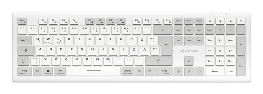 Sharkoon OfficePal K30W wh tastatur Hjemme/kontor USB QWERTZ Tysk Hvid #2