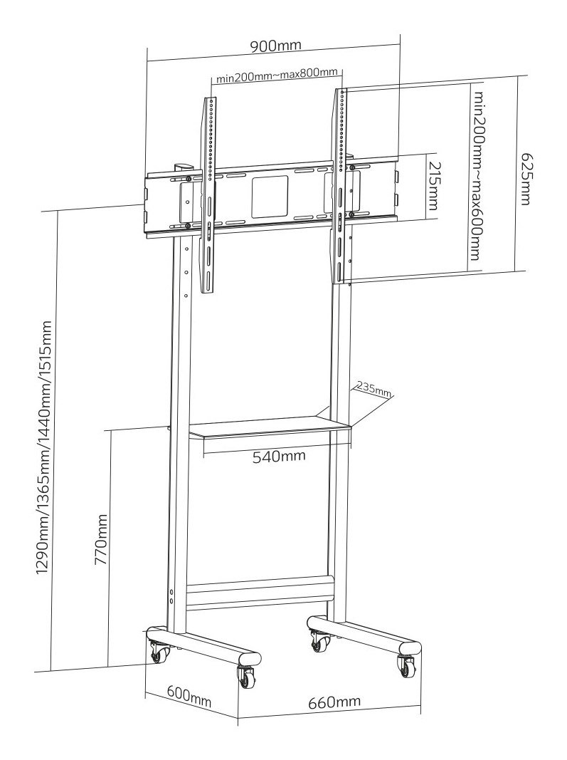 Techly ICA-TR74 tv-beslag 2,29 m (90