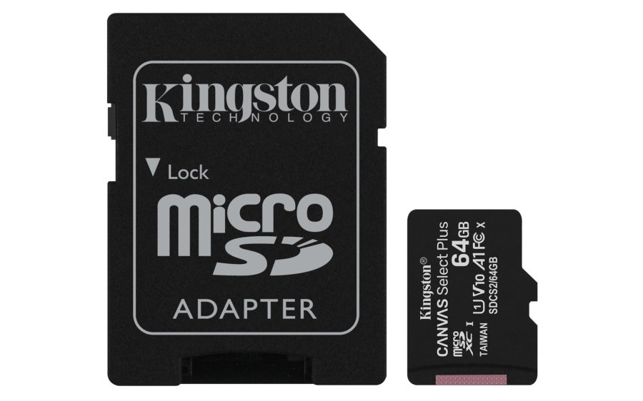 Kingston Technology 64 GB micSDXC Canvas Select Plus 100R A1 C10-kort + ADP #1