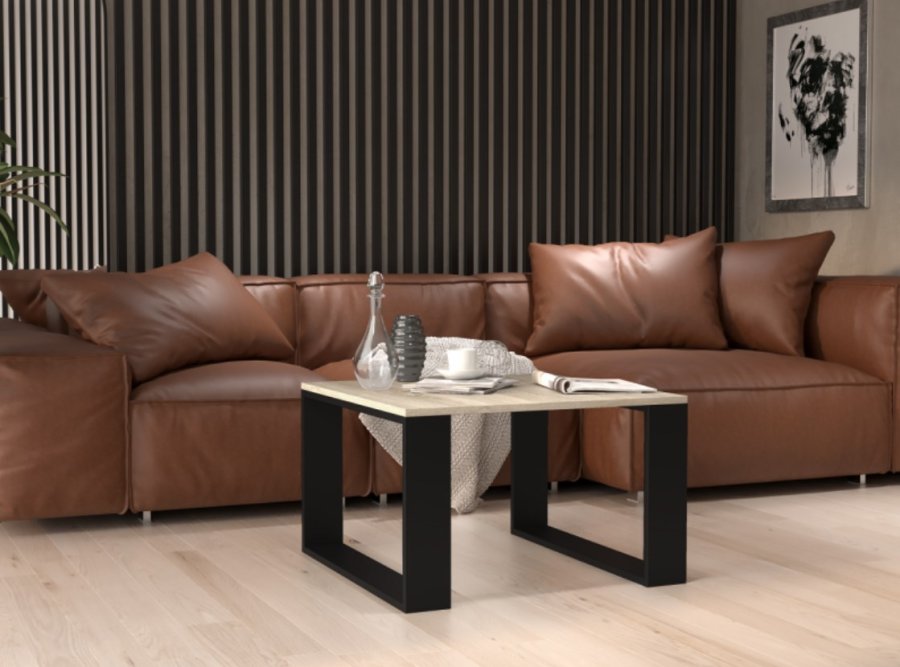 MODERN MINI bord 67x67x40 cm Sonoma-eg/Sort #4