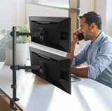 Maclean MC-967 Dobbelt lodret skrmholder til skrivebord max VESA 100x100, 13-27