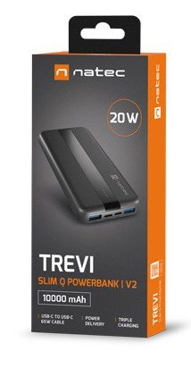 NATEC TREVI SLIM Q V2 Lithium polymer (LiPo) 10000 mAh Sort #7