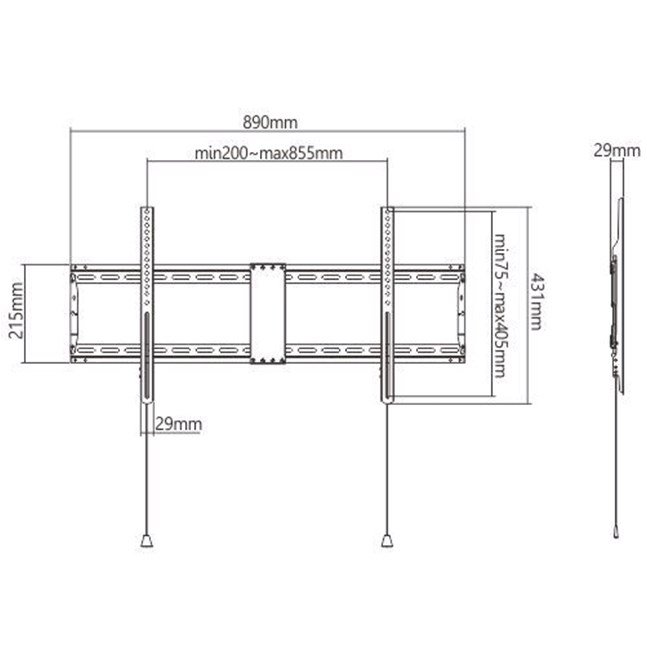 Gembird WM-90F-01 tv-beslag 2,29 m (90