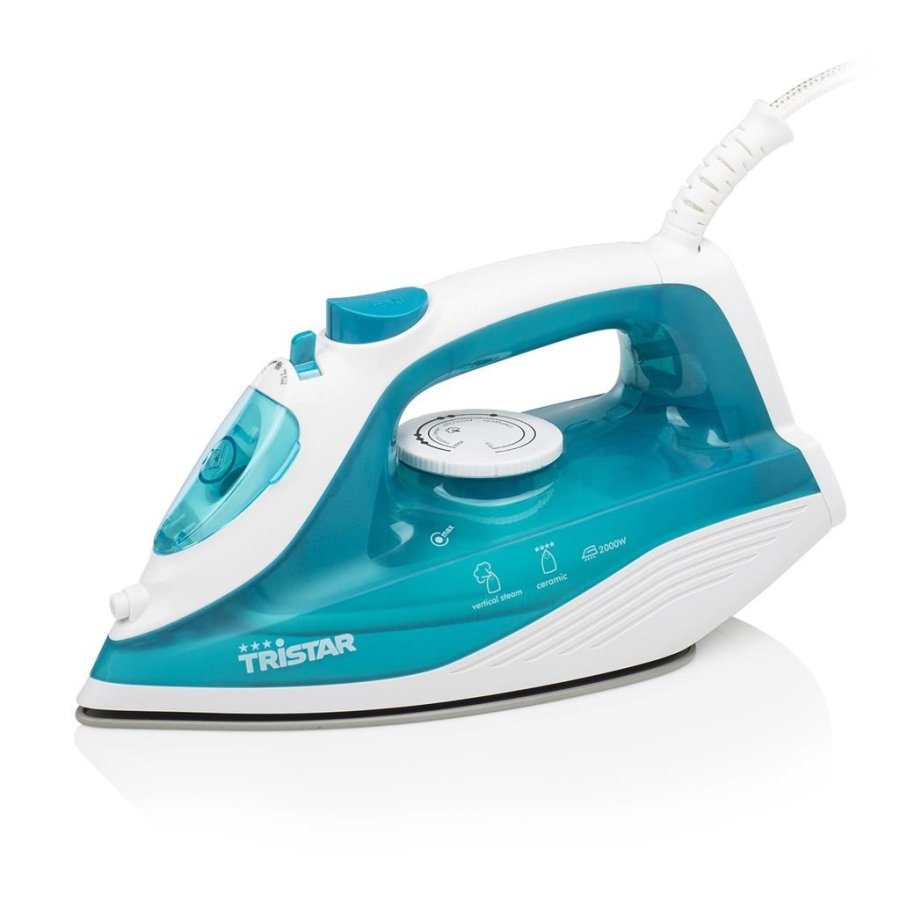 Tristar ST-8300 strygejern Dampstrygejern Keramisk strygesl 2000 W Turkis, Hvid #3
