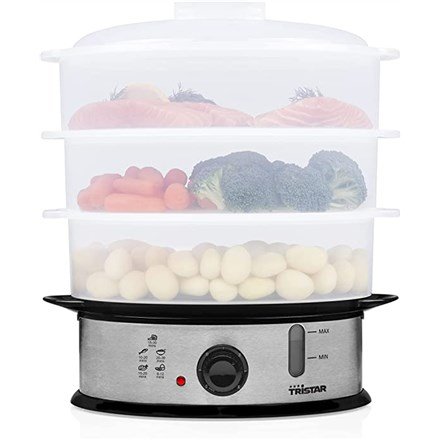 Tristar VS-3914 dampkoger 3 kurv(e) Bordplade 1200 W Sort, Rustfrit stl, Gennemsigtig #40