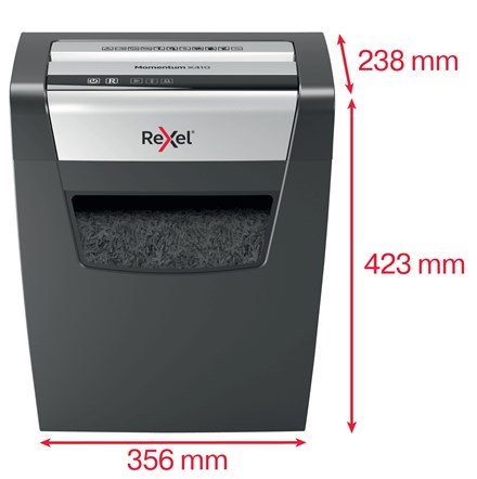 Rexel Momentum X410 papirmakulator Delvist makulering Sort, Gr #4