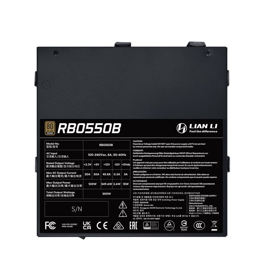 Lian Li RB0550B.B enhed til str�mforsyning 550 W 24-pin ATX ATX Sort #3