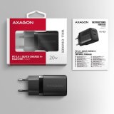Axagon ACU-PQ20 wall charger QC3.0/AFC/FCP+ PD type-C 20 W - schwarz - USB Typ C Mobiltelefon, Smartphone, SmartWatch, Tablet, Universel Sort Vekselstrm Hurtig opladning Indendrs #10