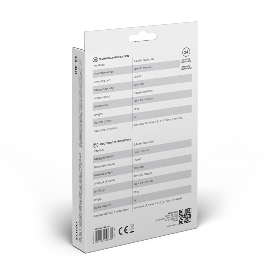 Savio SAVMKW-04 tastatur til mobil enhed QWERTY US engelsk USB Type-C Sort #6