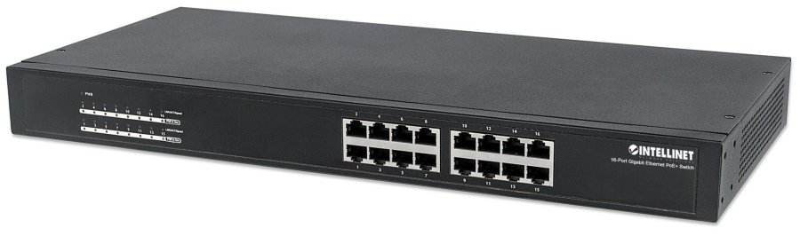 Intellinet 560993 netvrksswitch Ikke administreret L2 Gigabit Ethernet (10/100/1000) Strm over Ethernet (PoE) 1U Sort #1