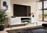 RTV SLIDE 200K kabinet p en sort stlramme 200x40x57 cm, alt i blank hvid #2
