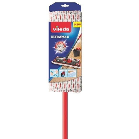 Mop with Bucket Vileda Ultramax Sort Rd Plastik Fiber #6