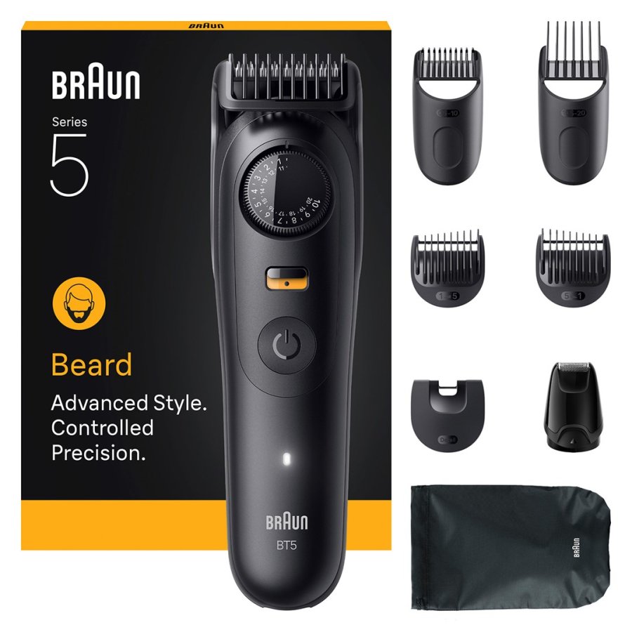 Braun BeardTrimmer 5 BT5560 skg trimmer Batteri 40 2 cm Vd og tr Sort #1