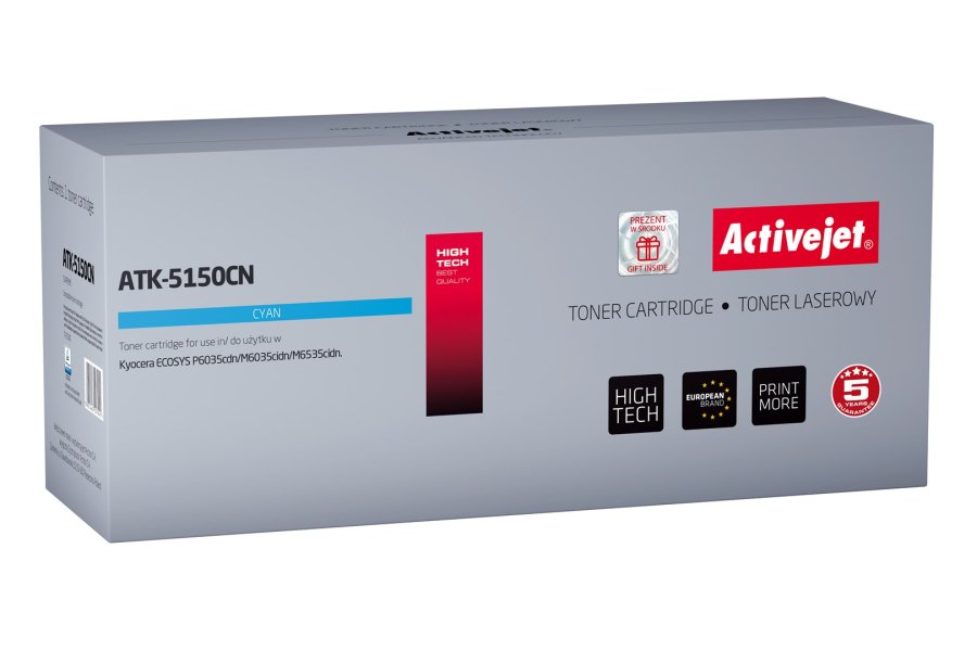 Activejet Tonerpatron ATK-5150CN (Kyocera erstatning TK-5150C; Supreme; 10.000 sider; bl) #1