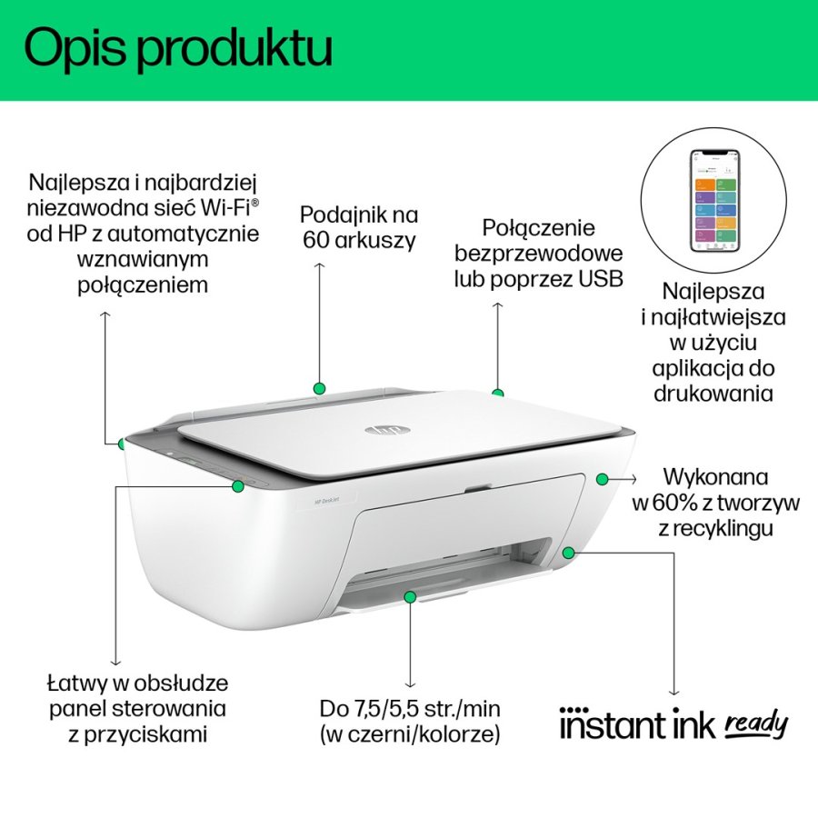 HP DeskJet 2820e Trdlst All-in-One Farve Printer, Kopimaskine, scanner #5