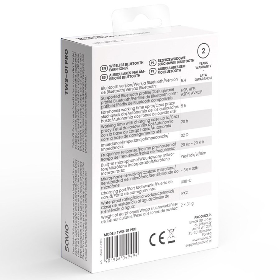 SAVIO TWS-01 PRO Trdlse hovedtelefoner #10