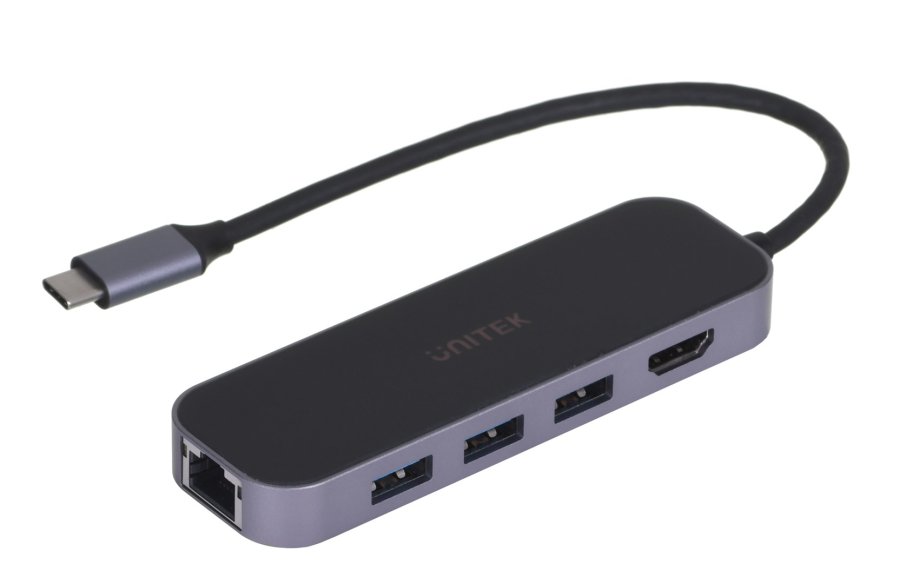 UNITEK HUB USB-C 3.1,RJ-45,3XUSB-A,HDMI,4K,PD100W #1