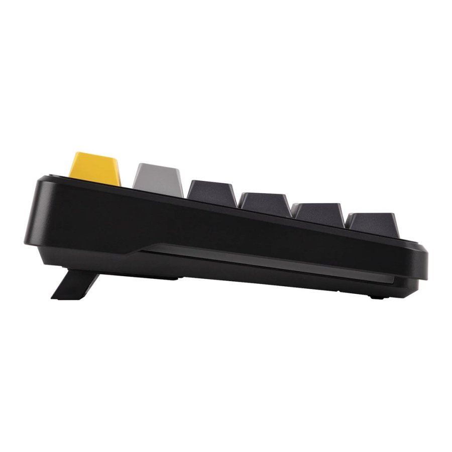 F108-tastatur med gasket-design i gr�, orange og m�rkegr� med Volcano-switches og RGB-belysning  AULA #2
