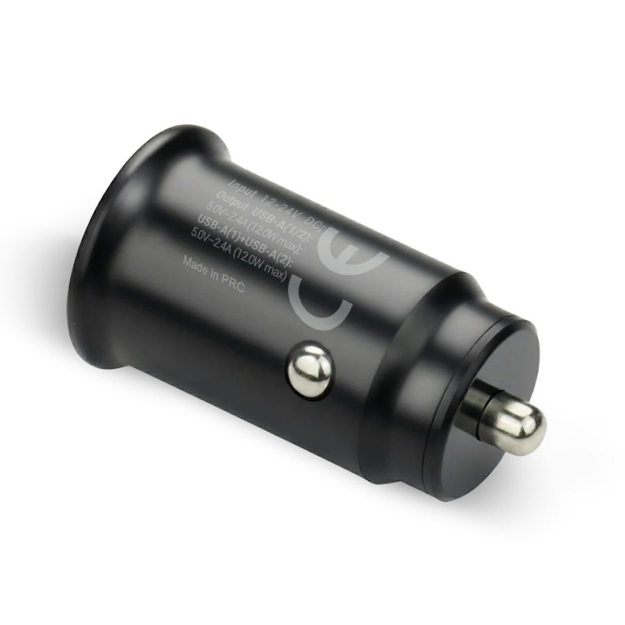 Car charger 2 X USB 12W black + cable USB-C 1m #5
