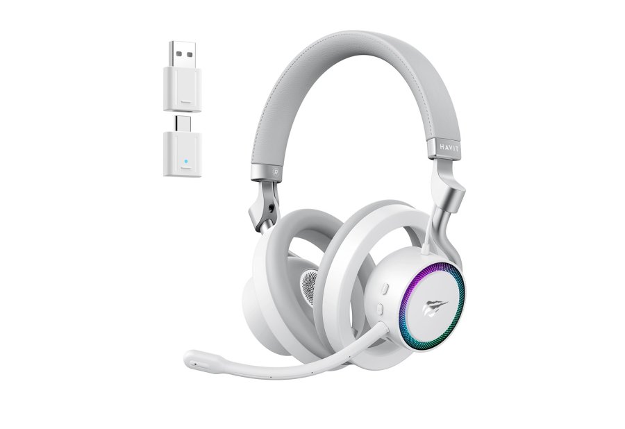 Havit Fuxi-H8 - kablet/tr�dl�se gaming-hovedtelefoner (hvide) #4