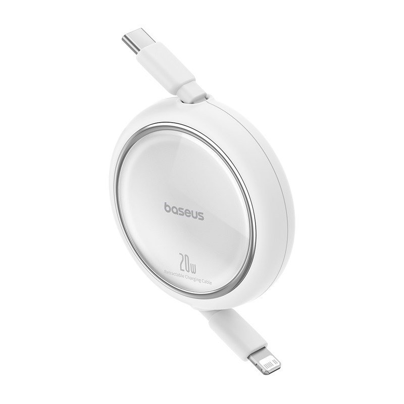 Baseus Free2Pull Udvideligt USB C til iP Ligtning hurtigopladningskabel 1 m 20 W Hvid #2