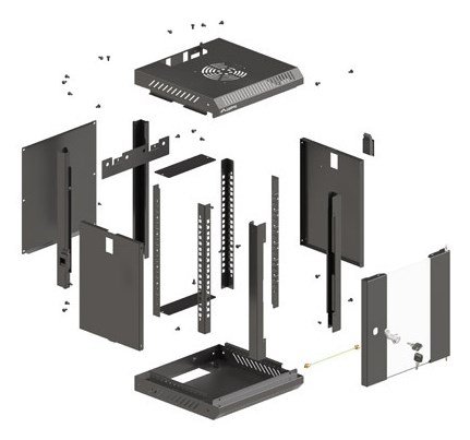 Lanberg WF11-3304-10B stativ 4U Vgmonteret stativ Sort #8