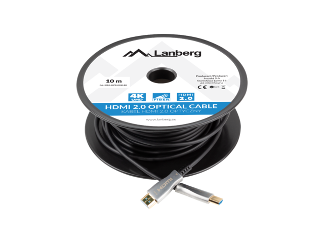 LANBERG HDMI-KABEL M/M V2.0 10M OPTISK AOC SORT CA-HDMI-20FB-0100-BK #4