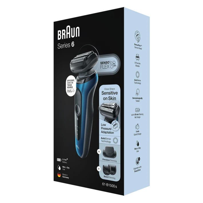 Braun Series 6 61-B1500s Folie shaver Trimmer Bl� #4