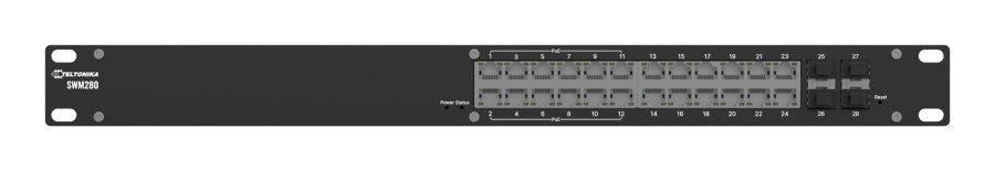 Teltonika SWM280 netv�rksswitch Administreret L2+ Gigabit Ethernet (10/100/1000) Str�m over Ethernet (PoE) Sort #3