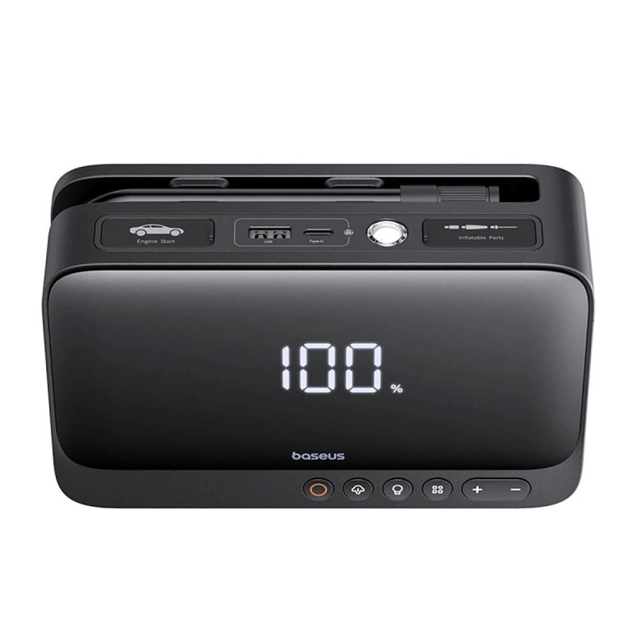 Baseus Super Energy BS-CH013 4in1 - startbooster med lommelygte, 6000 mAh powerbank, kompressor (sort) #3