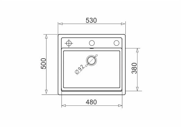 The sink PYRAMIS CAMEA 53x50 1B gray concrete #7