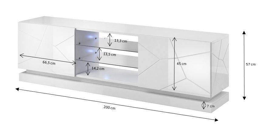 Cama QIU 200 TV stativ & underholdningscenter 4 hylder #3