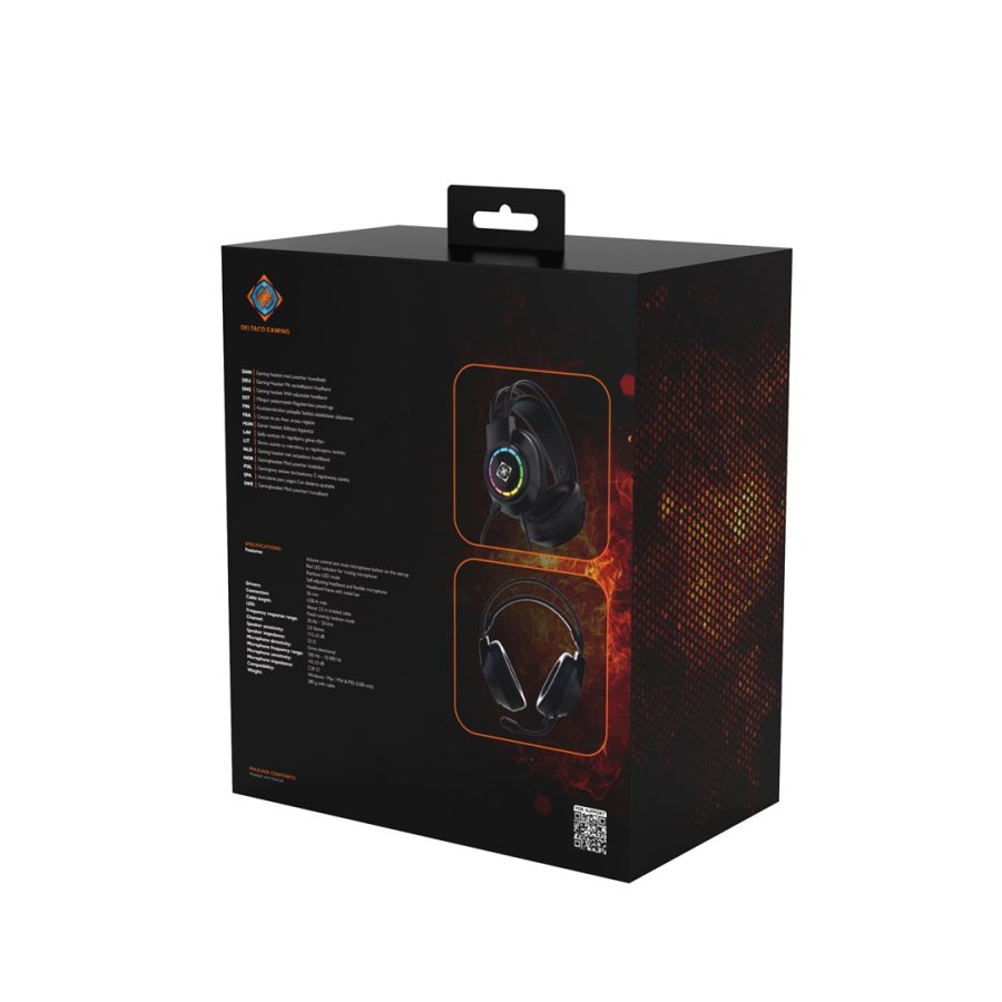 Deltaco Gaming DH220 USB Stereo Gaming Headset, RGB, Black #8