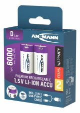 Ansmann 1314-0005 husholdningsbatteri Genopladeligt batteri D Lithium-Ion (Li-Ion) #5