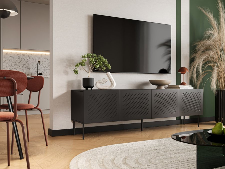 Cama RTV-skab SIENA 200x40x60 mat sort #3