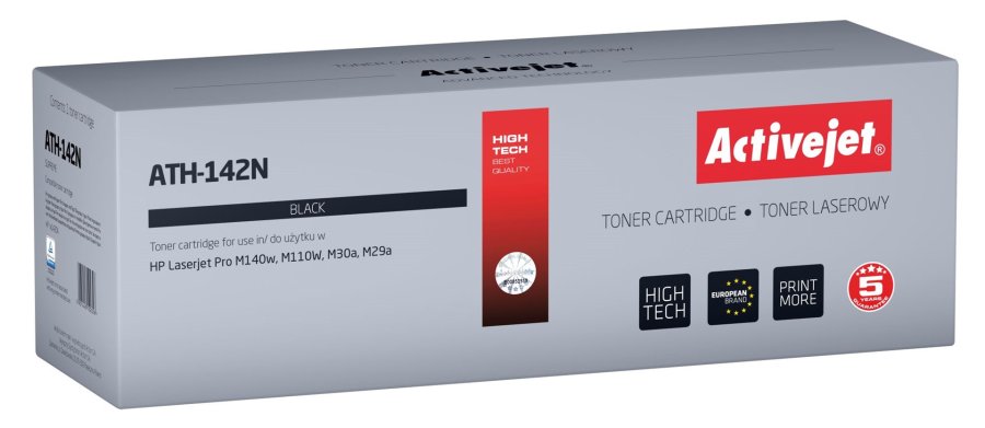 Activejet ATH-142N toner til HP printer, erstatning for HP 142A W1420A; Supreme; 950 sider; sort #1