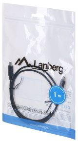 Lanberg CA-CMCM-10CU-0010-BK kabel USB 2.0 1m USB-C M/M  Sort #4
