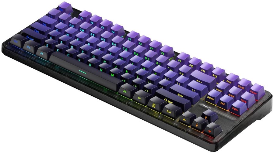 AULA Gasket F87 Pro Tastatur Sort Lilla GrayWoodV4 RGB #4